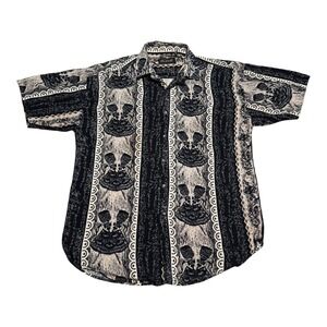 Avanti Silk Original Patterned Hawaiian Button Up Casual‎ Shirt Men's Large